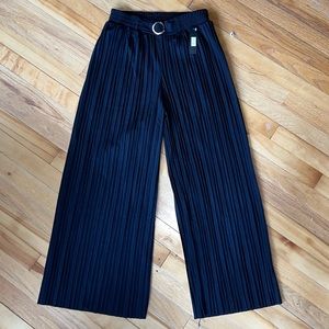 Black Pleated Wide Leg Pants